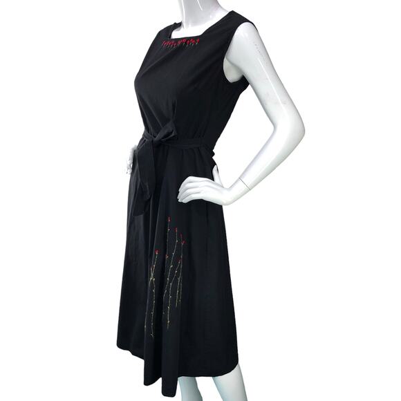 Chinchilla Womens Size 165/88A US S Dress Embroidered Floral A Line Square Neck - Picture 4 of 12